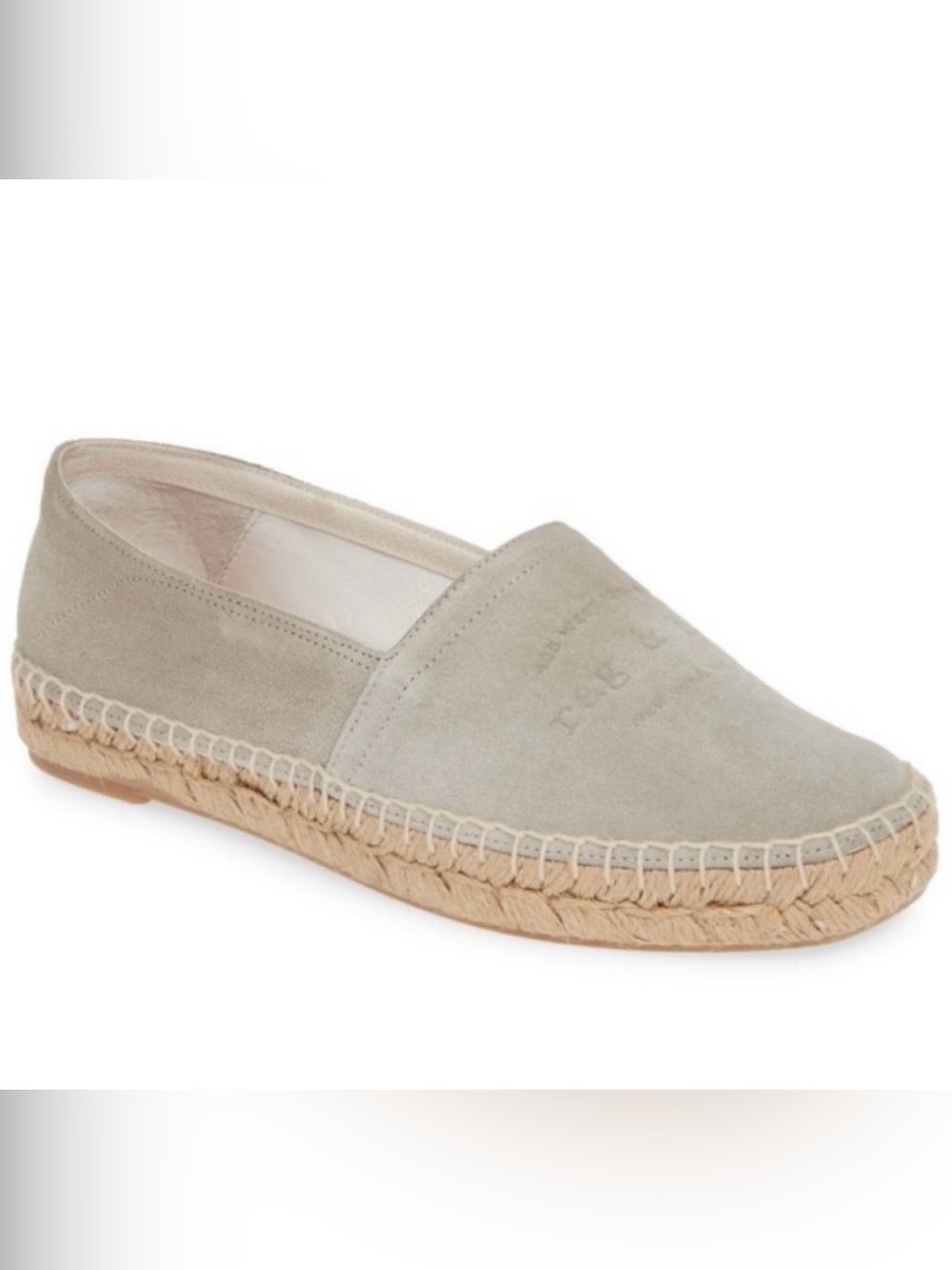 Rag & Bone Light Grey Suede Espadrille Flats